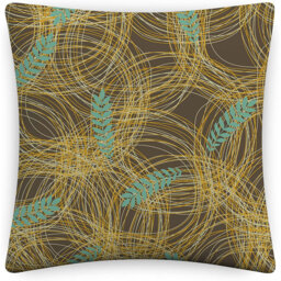 Indoor / Outdoor Ikat Brown Square Cushion Cover