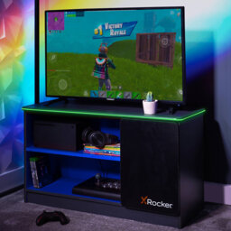 X Rocker Carbon-Tek LED TV Media Unit - Grey / Blue RGB