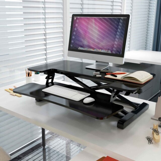 Adjustable Metal Base Standing Desk Converter