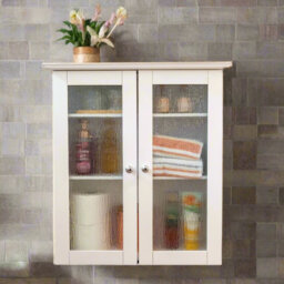 Mcgrady Removable Two-Door Wall Cabinet with Adjustable Shelves for Bathroom Storage