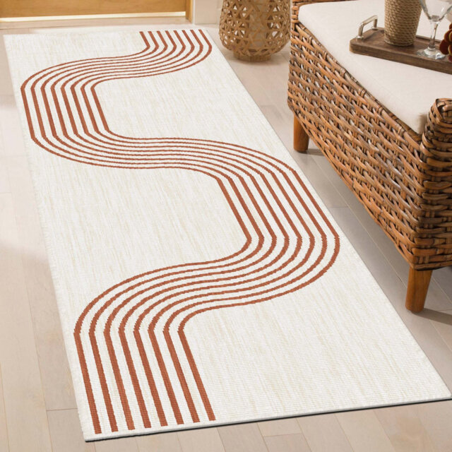 Tequila Sunrise Terracotta Indoor/Outdoor Hallway Runner Rug – Durable, Reversible & Hardwearing Carpet for Home or Garden