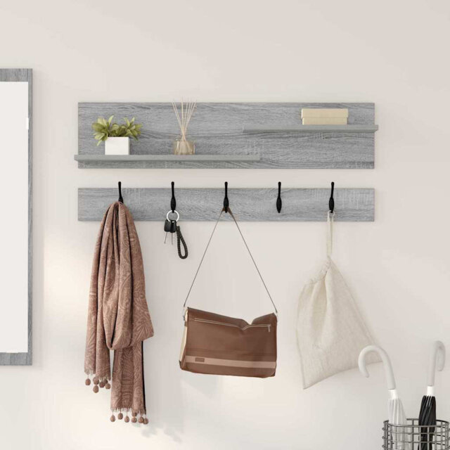 Wall-Mounted Coat Rack With Shelf 90 X 15 X 36 Cm