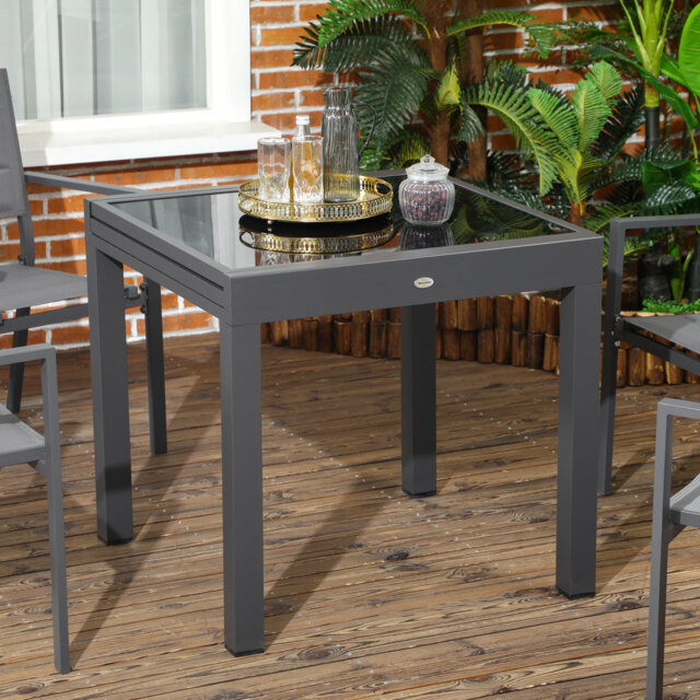 Lonza Extending Garden Table Outdoor 80/160x80x75 cm Black