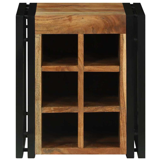 Solid Wood Open Shelving Wine Bottle Rack