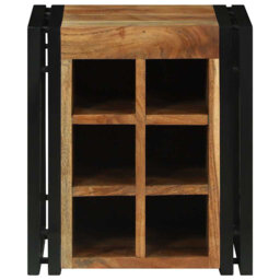Solid Wood Open Shelving Wine Bottle Rack