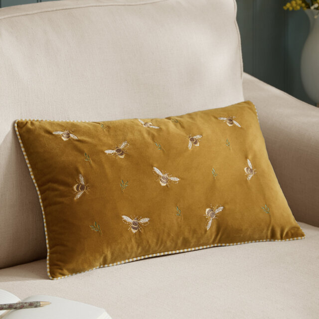 Asraa Yellow Rectangular Cushion