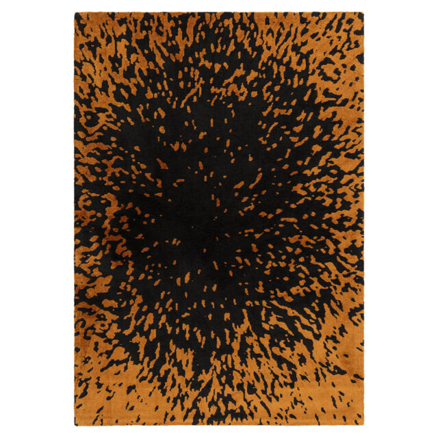 Alaisdair Splash Abstract Black Orange Area Rug