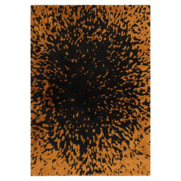 Alaisdair Splash Abstract Black Orange Area Rug