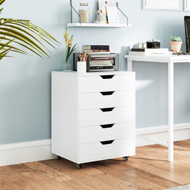 49cm Wide 5 -Drawer Mobile File Cabinet