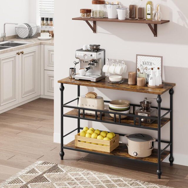 Hallway Console Table, 3-Tier Entryway Narrow Side Table with Shelves, Couch Table Behind Sofa, Narrow Entryway Tables for Small Space Entryway Foyer