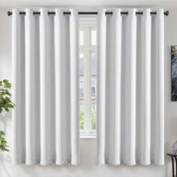 66×72in Eyelet Thermal Blackout Curtains Pair, Soundproof Room Darkening Drapes