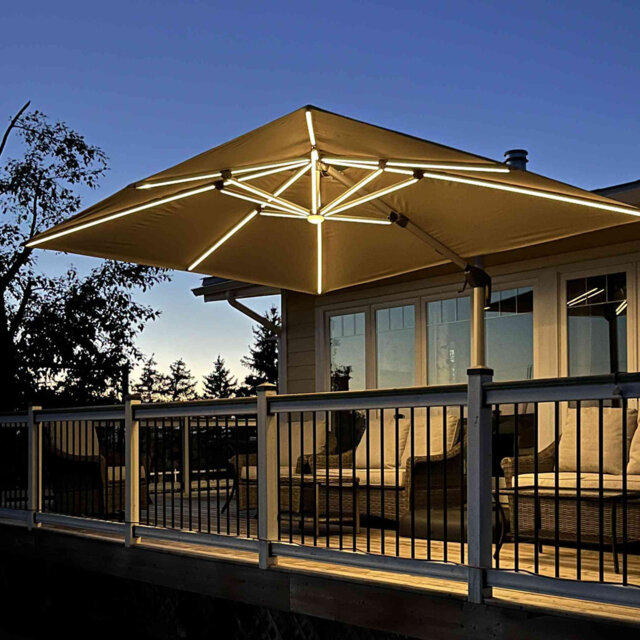 Sadi 3.7m Square Cantilever Parasol With Base