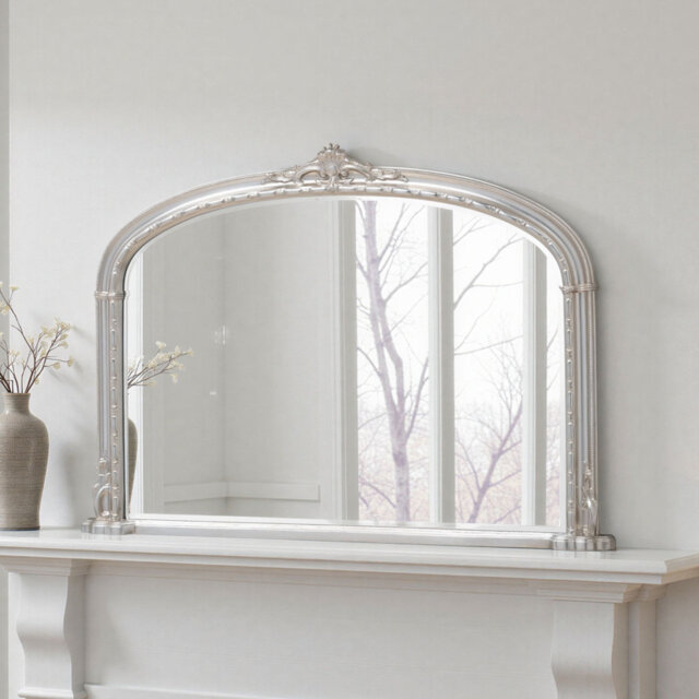 Overmantle Arched Bevelled Victorian Mirror