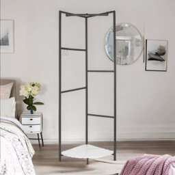 Heavy Duty Metal Cloth es Rack Garment RailCoat Stand With Shelf Bedroom Furniture