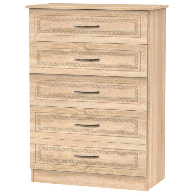 Fully Assembled Nikkie 5 - Drawer Chest of Drawers