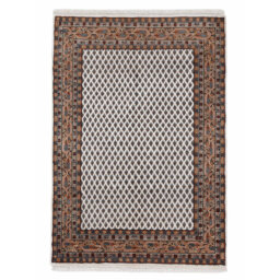 Hand Knotted Wool Brown/White Rug