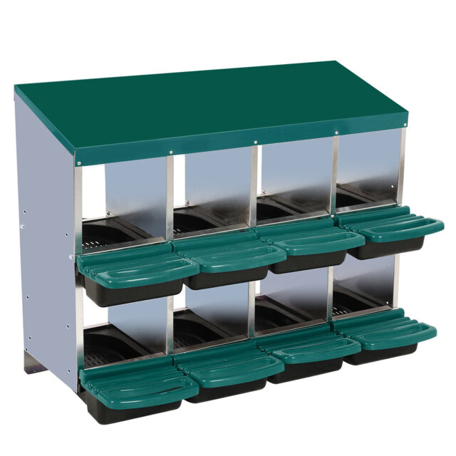 Heavy Duty Chicken Nesting Box – Automatic Roll-Away Egg Collection, Galvanized Steel Wall Mount or Stand, Ventilated Hen Laying Box for Coop – Easy-C