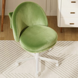 Vanity Desk Chair Dressing Table Chairs Swivel Armless Height Adjustable Foam Padded Bedroom Makeup Office Chair