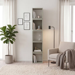 Channelle Freestanding 5-Tier Narrow Bookcase with Modern Design