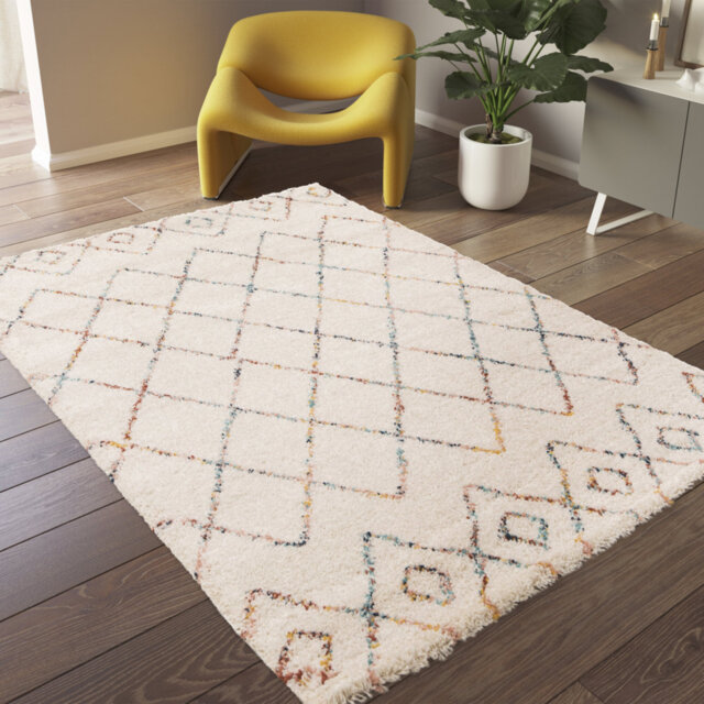 Aeriana Moroccan Machine Woven Cream Area Rug