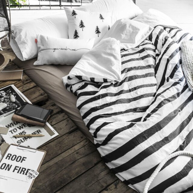 Lamine Cotton Striped Duvet Cover Set with Pillowcases Included