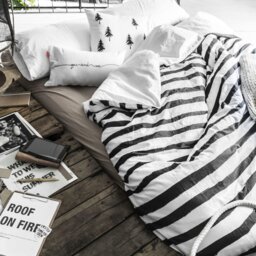 Lamine Cotton Striped Duvet Cover Set with Pillowcases Included