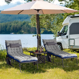 Folding Beach Chair with Cushions