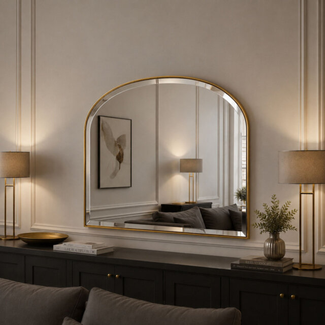 Drumourne Simple Arched Overmantle Mirror