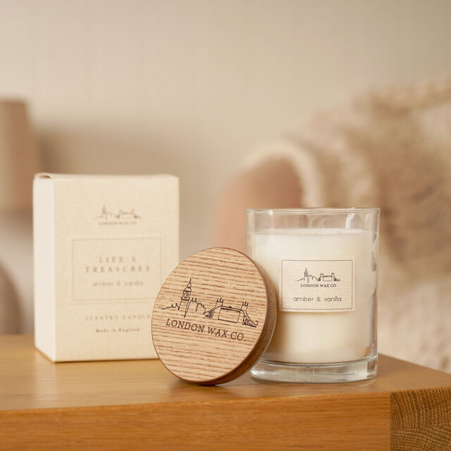 The London Wax Company Amber and Vanilla Lidded Candle 226g