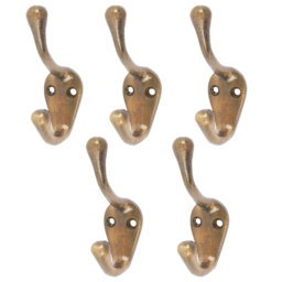 Hammer & Tongs - Narrow Hat & Coat Hook - W25mm x H80mm - Brass