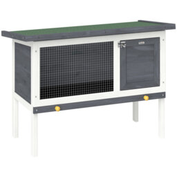 Rabbit Hutch Guinea Pig Hutch Outdoor Cage with Asphalt Roof Green