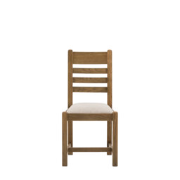 50cm H Polyester Blend Upholstered Ladder Back Side Chair in Brown
