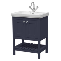 Bexley 600mm Free Standing Single Bathroom Vanity with Fireclay Top