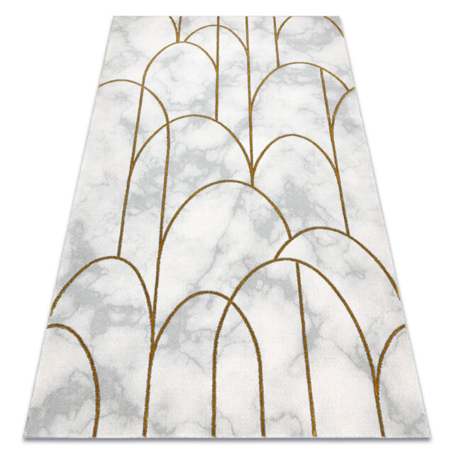 Exclusive glamor rug, Stivoll, Art Deco, marble cream / gold