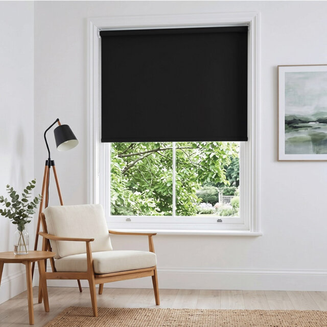Thermal Blackout Roller Blind - Trimmable Cut to Size - Heavy Duty Metal Tube