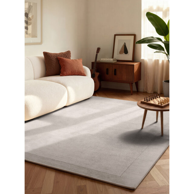 Villeroy & Boch Wool Rug Kivi Organic Round - Soft Natural Living room Rug with Border, Handmade & Natural, Modern Design
