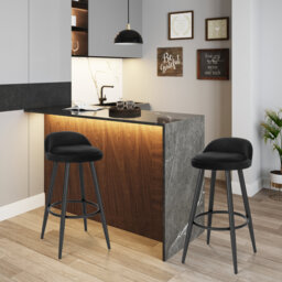 Aaser Upholstered Counter Stool with Metal Frame