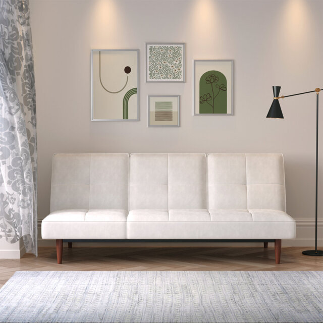 Bulkley 213Cm Velvet Armless Sofa Bed