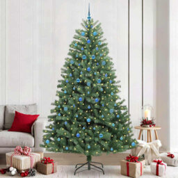 Artificial Hinged Christmas Tree Green PVC and Metal