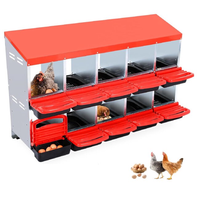 Nesting Boxes For Chickens, Chicken Nesting Box, Roll Away Nesting Box, Chicken Laying Boxes, Nesting Box For Hens With Lid Cover For Chicken Coop, 10