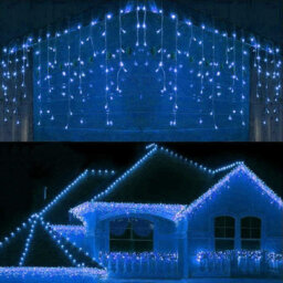 LED Icicle Lights Cool White Christmas String Lights with 8 Modes for Indoor and Outdoor Use