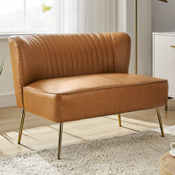 2 Seater Faux Leather Loveseat