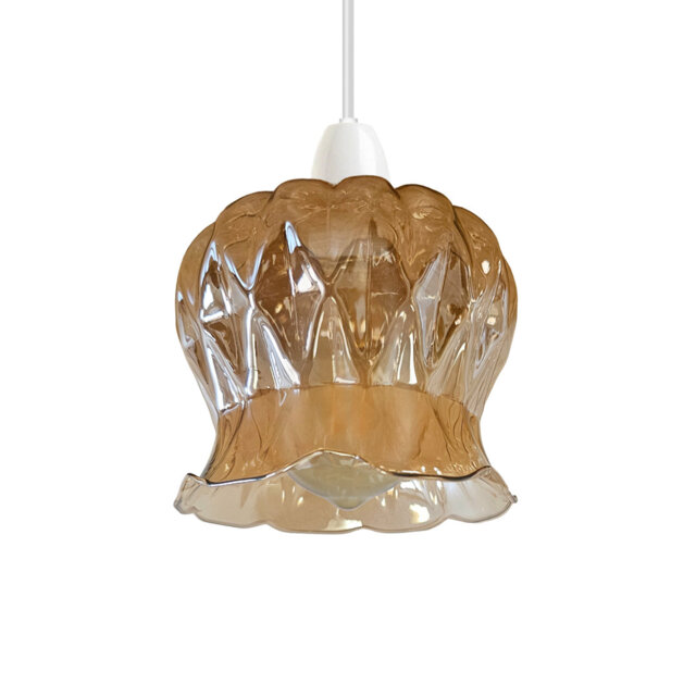 Floral Glass Pendant Light Shade Fixtures Crystal Effect Lamp Shade Glass