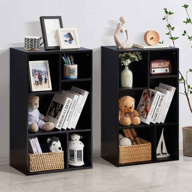 Morena 5 Cube Modern Bookcases, 3 Tier Bookshelves for Most Books, Vertical or Horizontal Use Available (Set of 2)