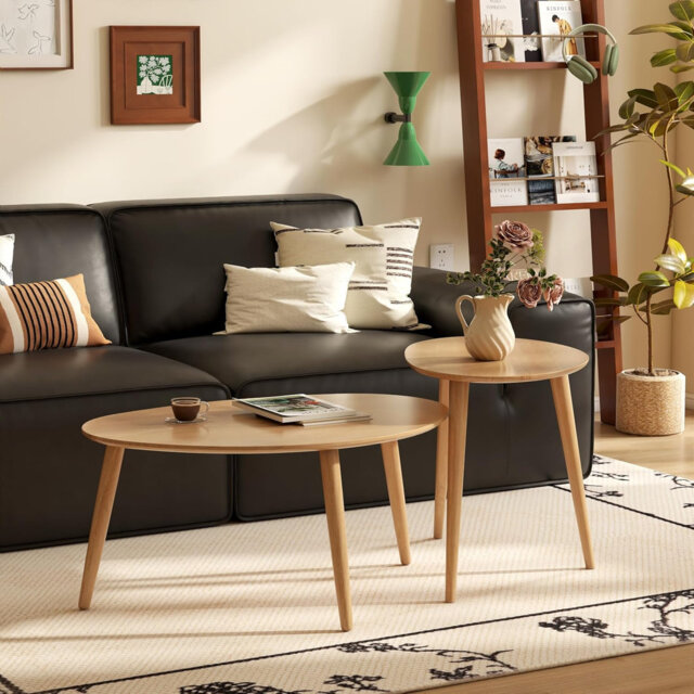 Solid Wood Three Leg Coffee Table