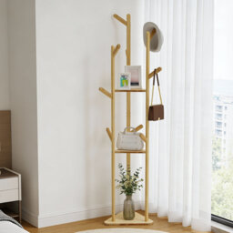 Fegley Solid Wood Freestanding 10 - Hook Coat Rack