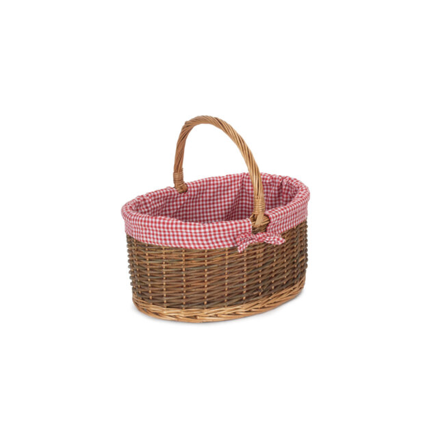 Wicker Double Steamed Shopper Basket with Lining