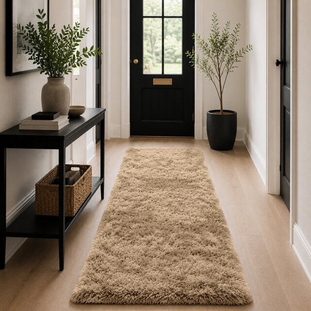 Luxury Plush Shaggy Area Rug & Runner, Soft Deep-Pile Non-Slip Living Room Carpet
