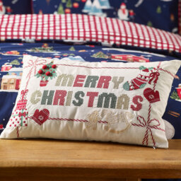 Merry Christmas Cross Stitch Cushion
