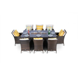 Parrish 8 - Person Wicker Patio Dining Set with Rectangular Table , Cushions Included